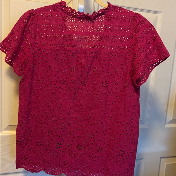 Vibrant Pink Eyelet Blouse - Picture 6 of 6